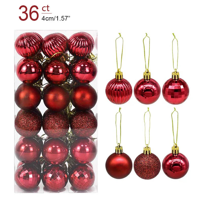 1Box Christmas Balls Christmas Tree Ornaments Ball Xmas Hanging Tree Pendants Home Party Decor 2026 New Year Gift Noel Navidad