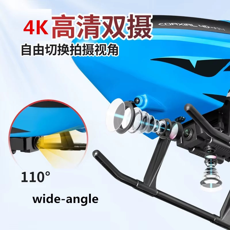 Rc Helicopter with HD 4K Camera 3.5CH 72Cm Extra Durable Big Plane Toy for Kids Drone Model Outdoor Aircraft Large Helicopter
