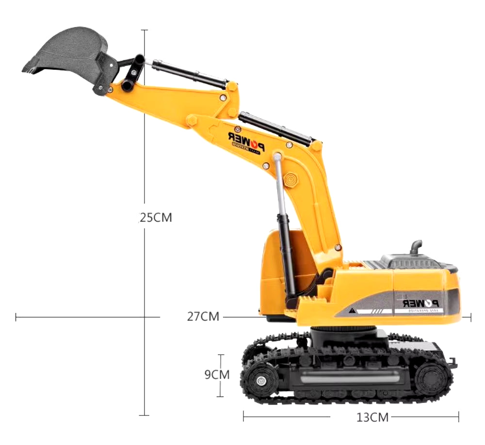 2.4Ghz 6 Channel 1:24 RC Excavator Toy RC Engineering Car Alloy and Plastic Excavator RTR for Kids Christmas Gift