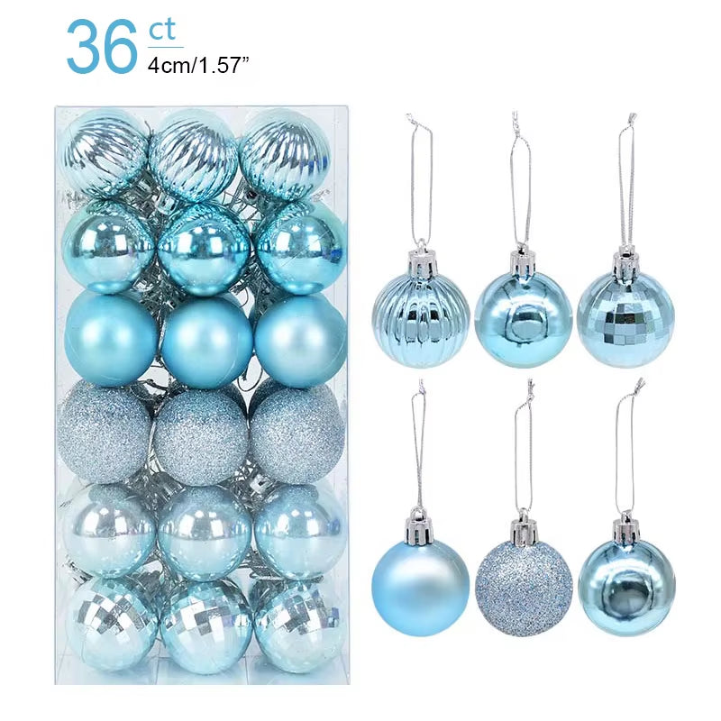 1Box Christmas Balls Christmas Tree Ornaments Ball Xmas Hanging Tree Pendants Home Party Decor 2026 New Year Gift Noel Navidad