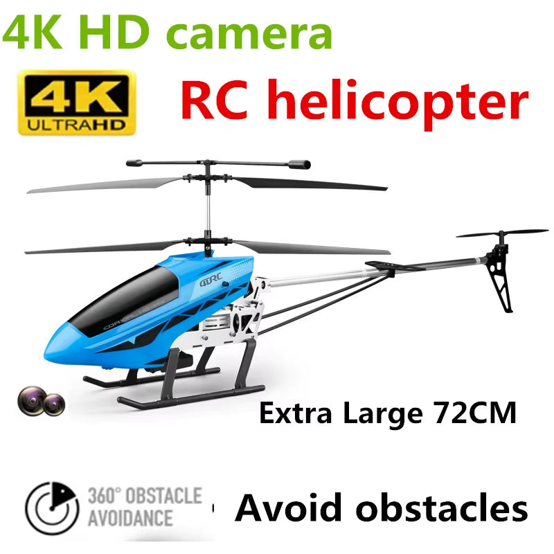 Rc Helicopter with HD 4K Camera 3.5CH 72Cm Extra Durable Big Plane Toy for Kids Drone Model Outdoor Aircraft Large Helicopter