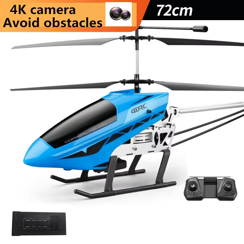 Rc Helicopter with HD 4K Camera 3.5CH 72Cm Extra Durable Big Plane Toy for Kids Drone Model Outdoor Aircraft Large Helicopter