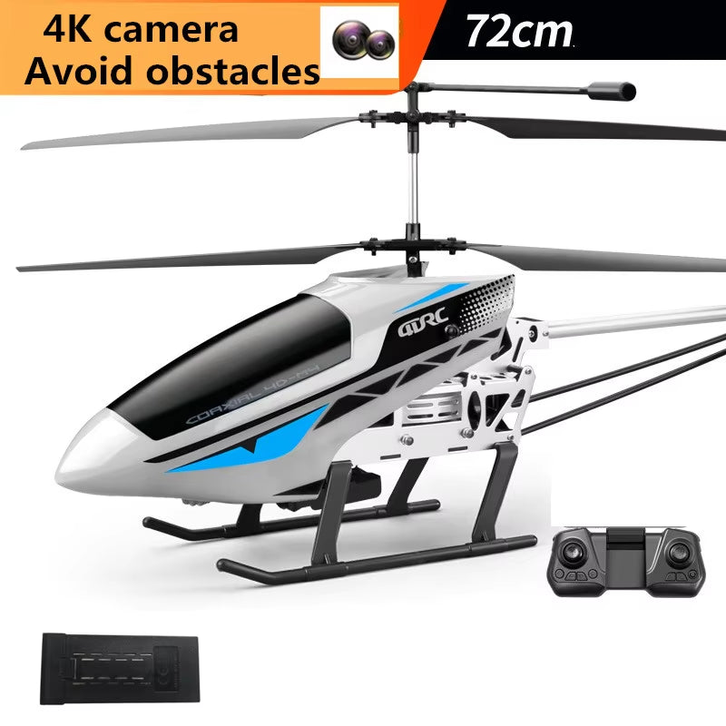 Rc Helicopter with HD 4K Camera 3.5CH 72Cm Extra Durable Big Plane Toy for Kids Drone Model Outdoor Aircraft Large Helicopter