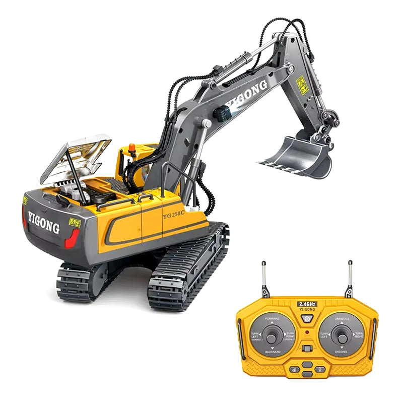 2.4Ghz 6 Channel 1:24 RC Excavator Toy RC Engineering Car Alloy and Plastic Excavator RTR for Kids Christmas Gift
