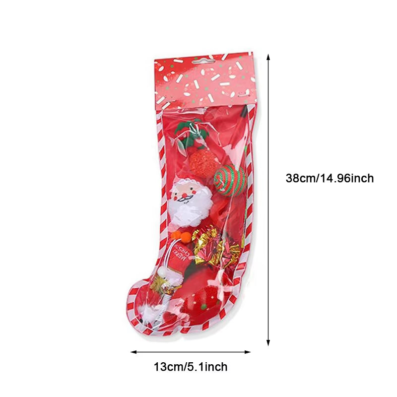 Christmas Series Pet Cats Toys Set Interactive Cat Toy for Kitten Playing Chase Exercise Teaser Wand Xmas Pet Cat Toys Supplies
